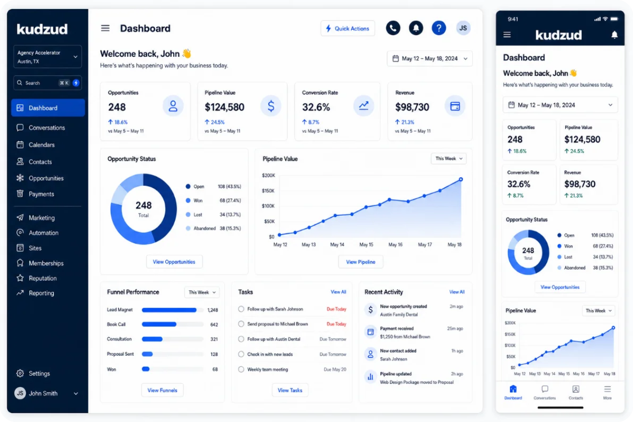 Kudzud Dashboard